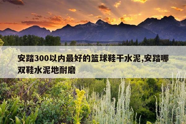 安踏300以内最好的篮球鞋干水泥,安踏哪双鞋水泥地耐磨